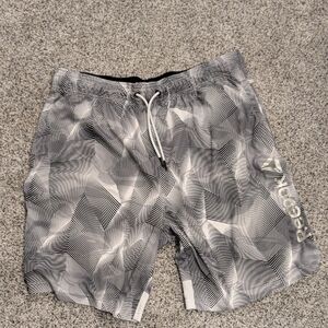 Reebok Black and White Striped Shorts